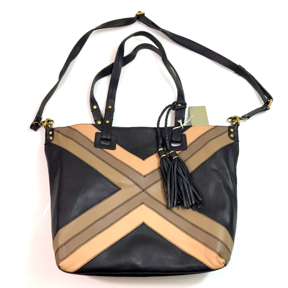 Isabella Fiori leather gypsy tote, 14x19”, NWT